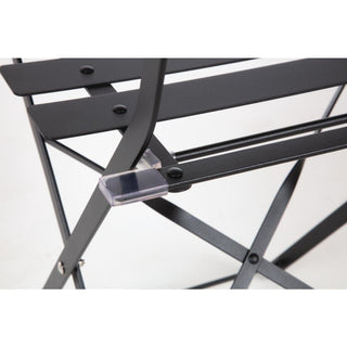 Black Pavement Style Steel Folding Chairs (Pack of 2)- Bolero GH553