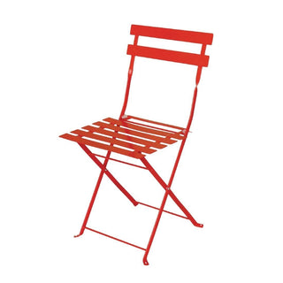 Red Pavement Style Steel Folding Chairs (Pack of 2)- Bolero GH555