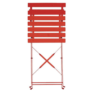 Red Pavement Style Steel Folding Chairs (Pack of 2)- Bolero GH555