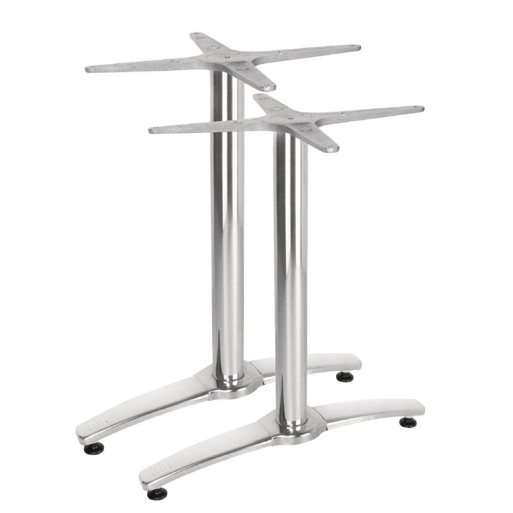 Aluminium Twin Leg Table Base (Pack of 2)- Bolero GH985