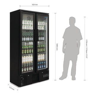 G-Series Upright Back Bar Cooler with Hinged Doors 490Ltr- Polar GJ449-A