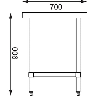 Stainless Steel Prep Table without Upstand- Vogue GJ500