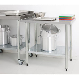 Stainless Steel Prep Table without Upstand- Vogue GJ500