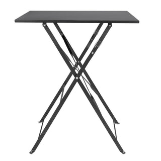 Black Square Pavement Style Steel Table- Bolero GK989