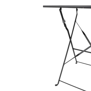 Black Square Pavement Style Steel Table- Bolero GK989