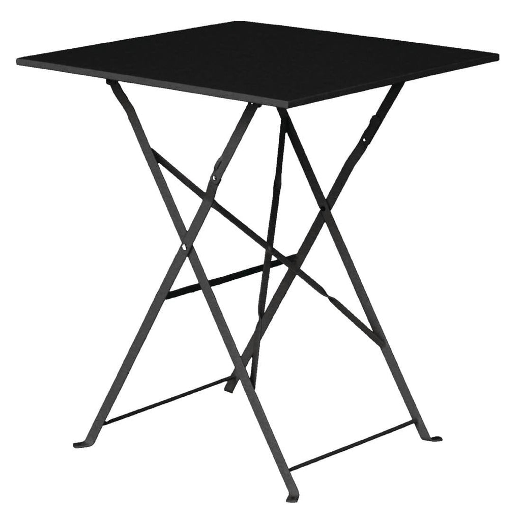 Black Square Pavement Style Steel Table- Bolero GK989