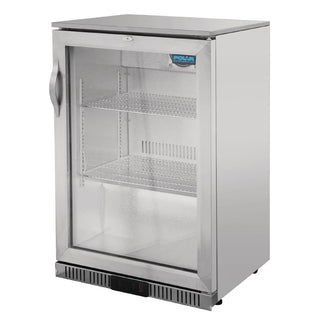 G-Series Counter Back Bar Cooler with Hinged Door Stainless Steel 138Ltr- Polar GL007-A