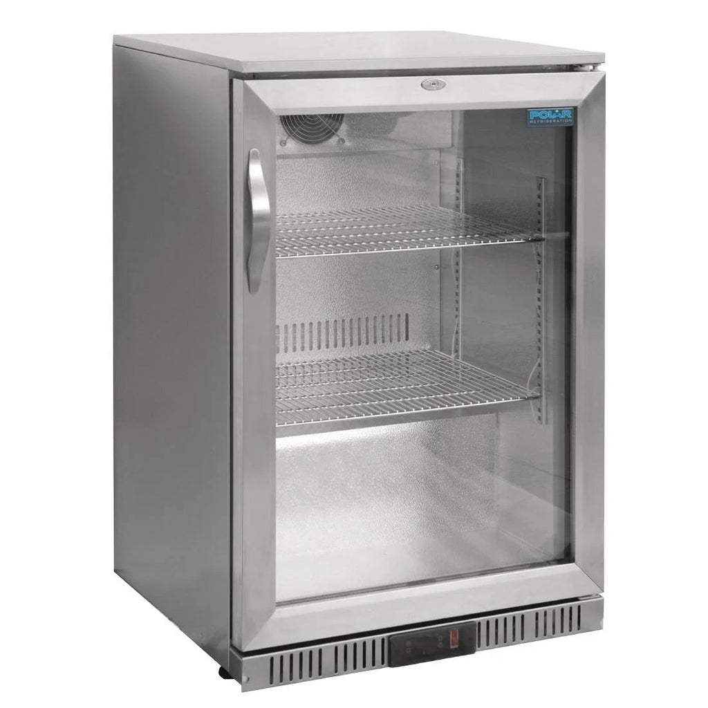 G-Series Counter Back Bar Cooler with Hinged Door Stainless Steel 138Ltr- Polar GL007-A