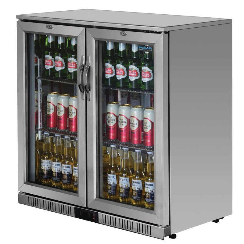 G-Series Counter Back Bar Cooler with Hinged Doors Stainless Steel 208Ltr- Polar GL008-A