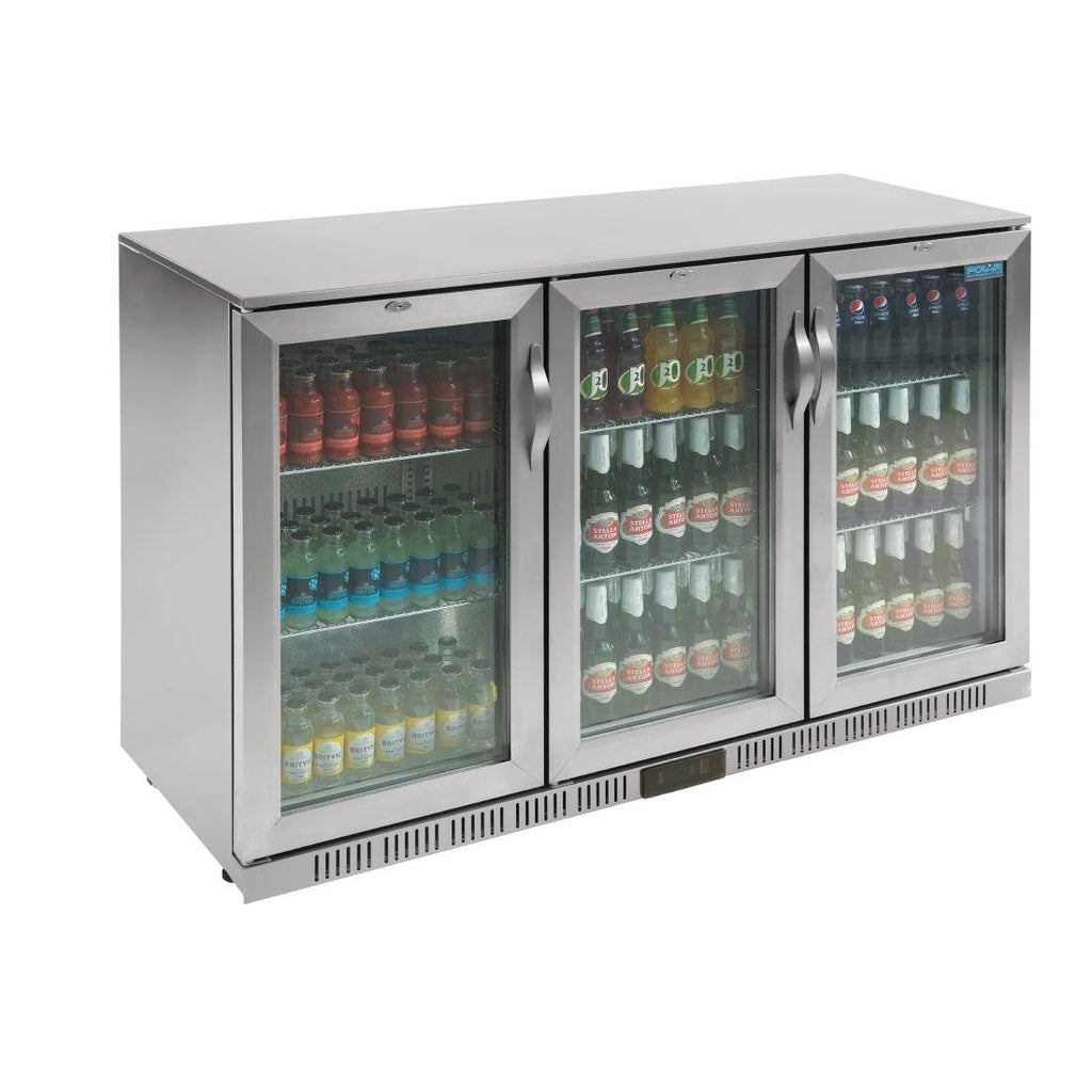 G-Series Counter Back Bar Cooler with Hinged Doors Stainless Steel 330Ltr- Polar GL009-A