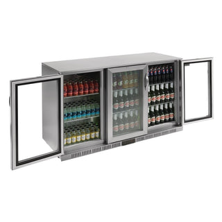 G-Series Counter Back Bar Cooler with Hinged Doors Stainless Steel 330Ltr- Polar GL009-A