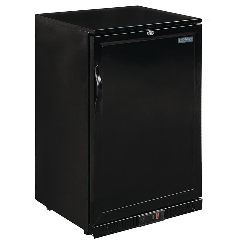 G-Series 900mm Single Solid Door Back Bar Cooler in Black 138Ltr- Polar GL015-A