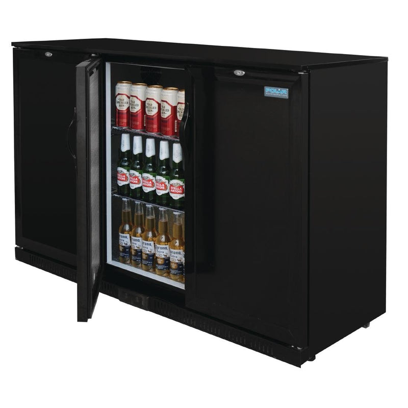 G-Series 900mm Triple Solid Door Back Bar Cooler in Black 330Ltr- Polar GL017-A