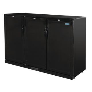 G-Series 900mm Triple Solid Door Back Bar Cooler in Black 330Ltr- Polar GL017-A