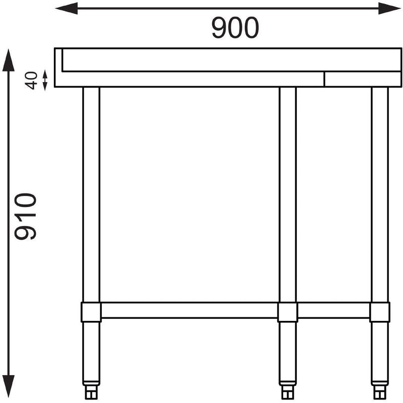 Stainless Steel Corner Table- Vogue CB907