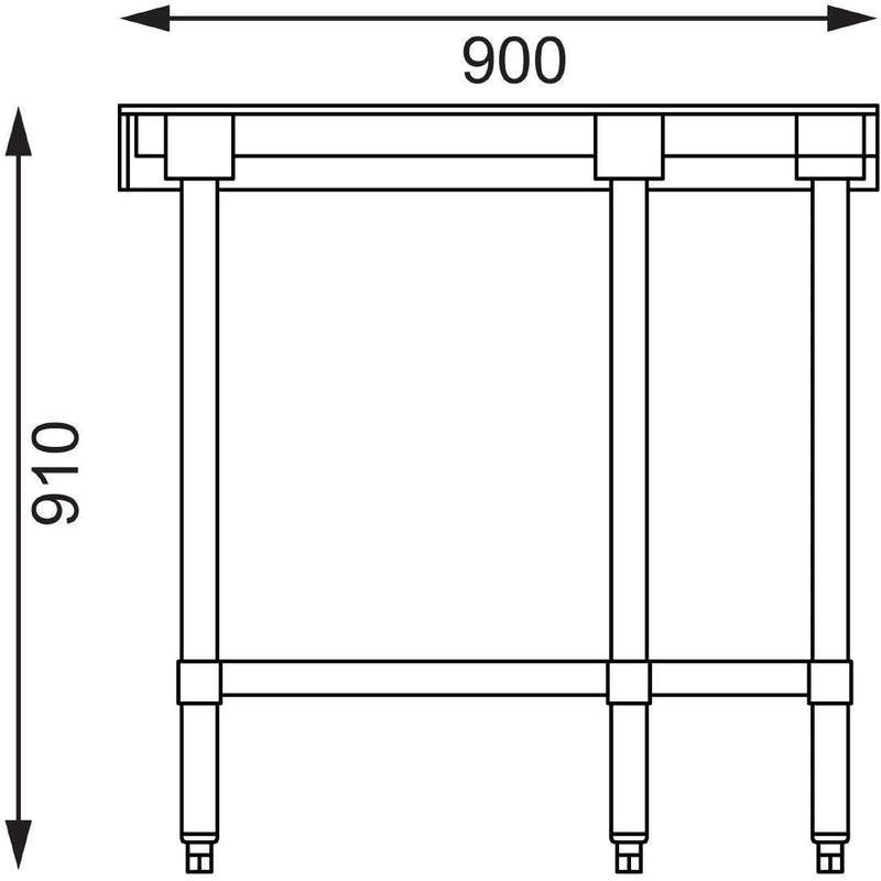 Stainless Steel Corner Table- Vogue CB907