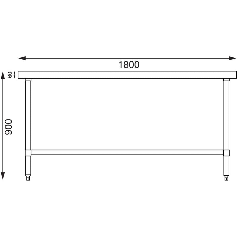 Stainless Steel Centre Table 1800mm- Vogue GL279