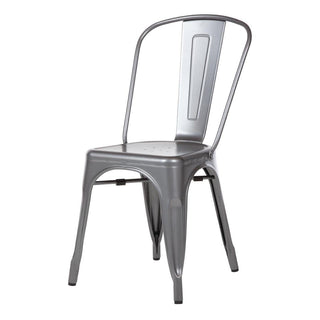 Gun Metal Grey Steel Bistro Side Chair (Pack of 4)- Bolero GL329