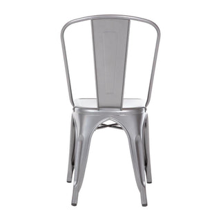 Gun Metal Grey Steel Bistro Side Chair (Pack of 4)- Bolero GL329