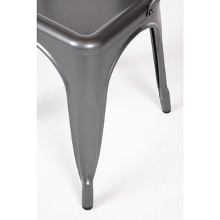 Gun Metal Grey Steel Bistro Side Chair (Pack of 4)- Bolero GL329