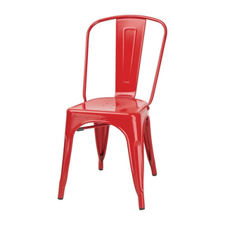 Red Steel Bistro Side Chair (Pack of 4)- Bolero GL330