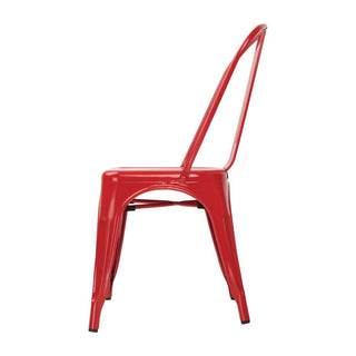 Red Steel Bistro Side Chair (Pack of 4)- Bolero GL330