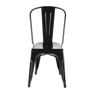 Black Steel Bistro Side Chair (Pack of 4)- Bolero GL331