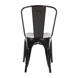 Black Steel Bistro Side Chair (Pack of 4)- Bolero GL331