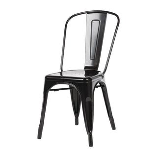 Black Steel Bistro Side Chair (Pack of 4)- Bolero GL331