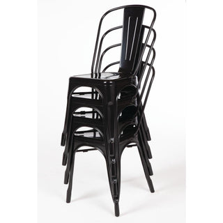 Black Steel Bistro Side Chair (Pack of 4)- Bolero GL331