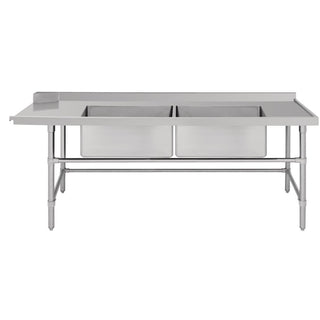 Dishwasher Inlet Table with Double Bowl Sink- Vogue DE475