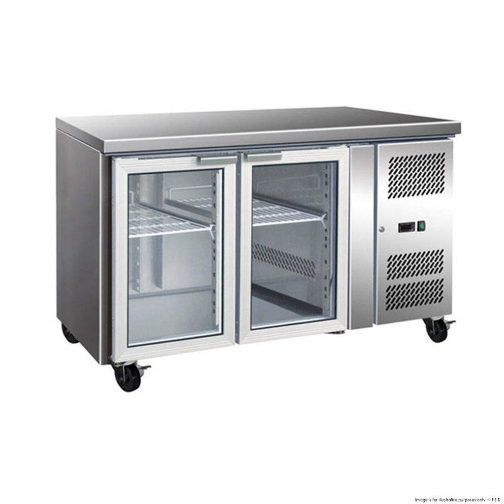 2 Glass Door Gastronorm Bench Fridge - Thermaster GN2100TNG