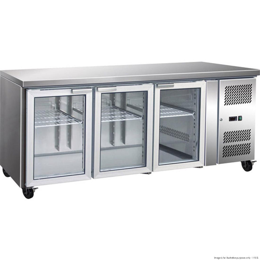 3 Glass Door Gastronorm Bench Fridge - Thermaster GN3100TNG