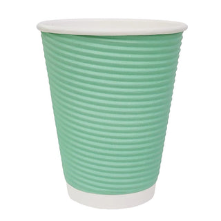 Fiesta Recyclable Takeaway Coffee Cups Ripple Wall Turquoise 340ml (Pack of 500) - GP422