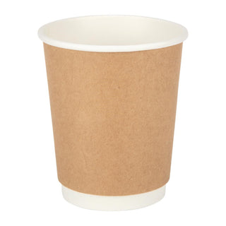 Fiesta Recyclable Takeaway Coffee Cups Double Wall Kraft 225ml (Pack of 25) - GP436