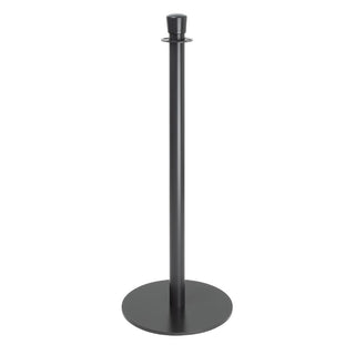Bolero Flat Base Barrier Posts Black (2 Pack) - GP638