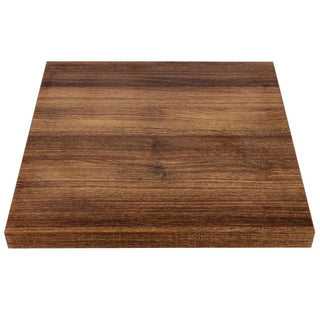 Bolero Pre-drilled Square Table Top Rustic Oak 600mm - GR324