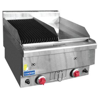 GasMax JUS-TRGH60 Benchtop Combo 1/2 Char & 1/2 Griddle