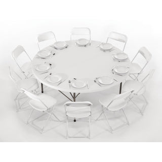 Round Centre Folding Table 6ft White- Bolero HC270