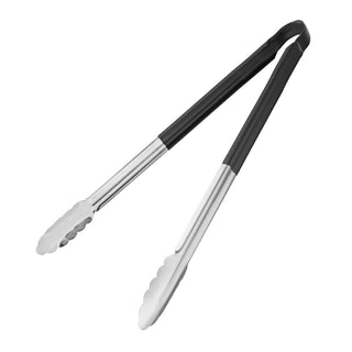 Colour Coded Black Serving Tongs 405mm- Hygiplas HC848