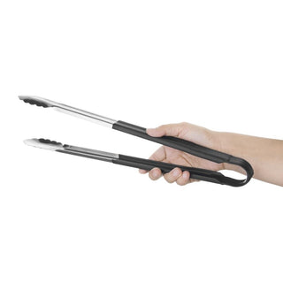 Colour Coded Black Serving Tongs 405mm- Hygiplas HC848