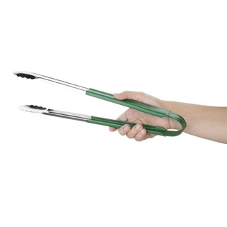 Colour Coded Serving Tong Green 405mm- Hygiplas HC851