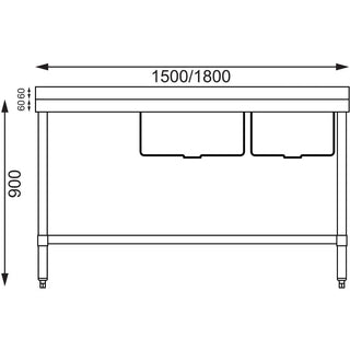 Double Bowl Sink L/H Drainer- Vogue HC905