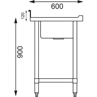 Single Bowl Sink Double Drainer - 1500mm 90mm Drain- Vogue HC906