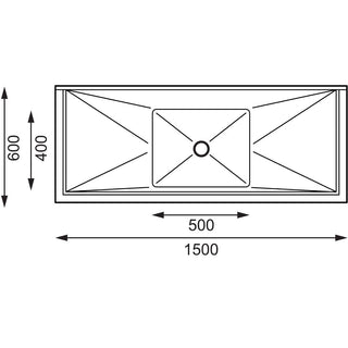 Single Bowl Sink Double Drainer - 1500mm 90mm Drain- Vogue HC906