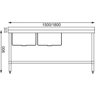 Double Bowl Sink R/H Drainer- Vogue HC916