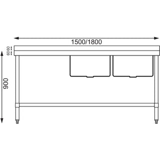 Double Bowl Sink L/H Drainer- Vogue HC917