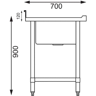 Single Bowl Sink Double Drainer - 1500mm x 700mm 90mm Drain- Vogue HC918