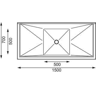 Single Bowl Sink Double Drainer - 1500mm x 700mm 90mm Drain- Vogue HC918