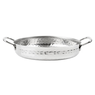 Olympia Table Presentation Handled Dish Stainless Steel Hammered 180mm - HY112